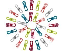 Voedselzak Knijpers - Zak Sealer Clips - Levensmiddelen Bewaren - Staal en PVC Gecoat - 5.5cm - Meerkleurig