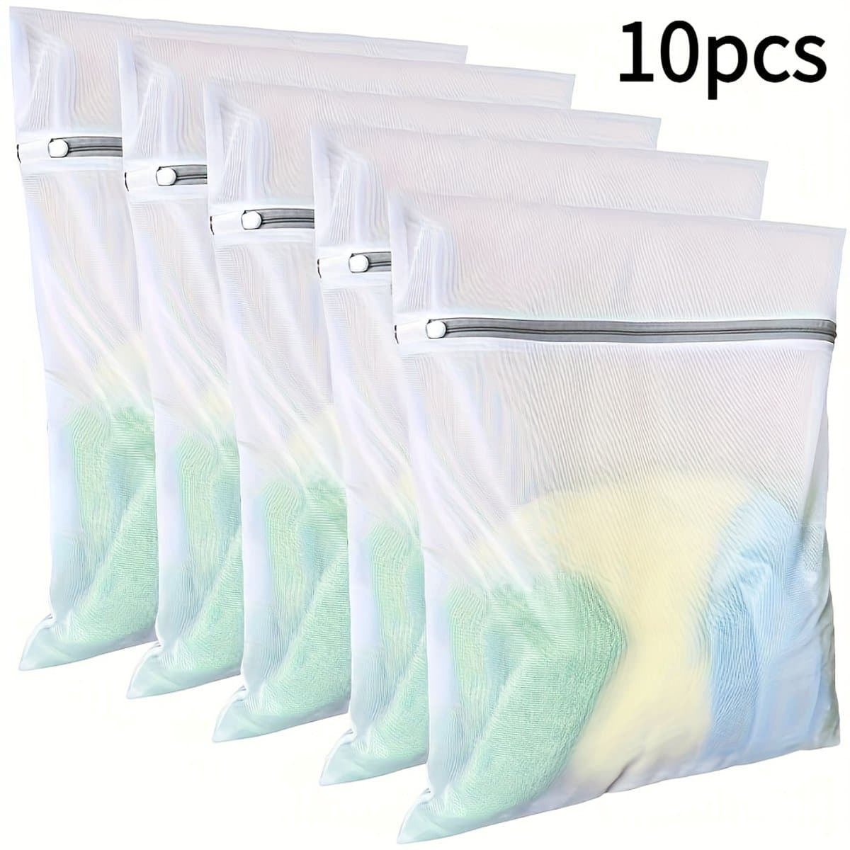 10 waszakken van mesh, speciaal ontworpen voor delicate kledingstukken: verbeterde, verdikte, ademende en anti-haak waszakken voor ondergoed, truien en zijde - onmisbaar voor thuis, op reis en in studentenkamers. — afbeelding 1
