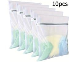 10 waszakken van mesh, speciaal ontworpen voor delicate kledingstukken: verbeterde, verdikte, ademende en anti-haak waszakken voor ondergoed, truien en zijde - onmisbaar voor thuis, op reis en in studentenkamers.