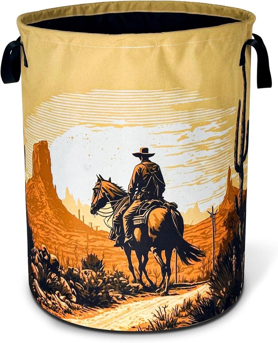 Wasmand Cowboy - Kledingopberger Emmer - Kleding Opslaan - Waterdichte Oxford Stof - 432 cm Hoog - Western Cowboy — afbeelding 1