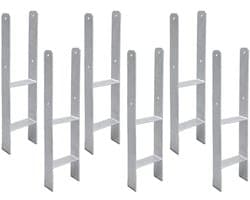 H paaldragers - Paalankers H-anker - Houtconstructies Verankeren - Stalen H-anker 5mm dik - 600 mm lengte 81 mm breed