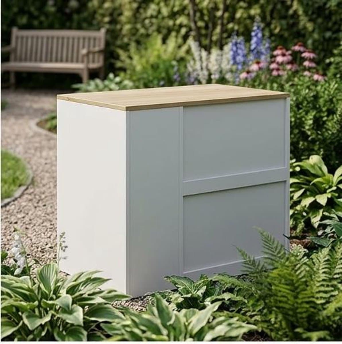 Wasmachinekast 93,5x60x88,5 cm – Opbergkast - Wit - Medahomestore — afbeelding 1