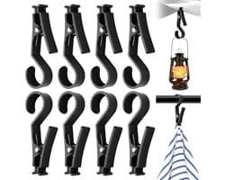 8 stuks wasknijpers - tentdak - tentclips - lichthaken - laarzenklem - campingtent - haken - outdoor - handdoeken - clips - theedoeken voor camping en outdoor accessoires