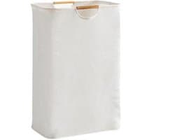Ulisem - Wasmand - 72 liter opvouwbaar - 40x30x60 cm - Verstevigde handvatten - Waterafstotend - Wit - Zelfstaand - Lichtgewicht en draagbaar - Geschikt voor reizen en slaapzaal — afbeelding 1