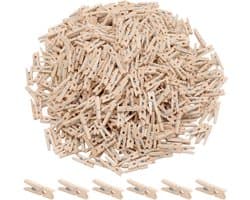 600 stuks mini houten wasknijpers voor ambachtelijke decoratie, DIY projecten en knutselen, 1 x 0,3 cm