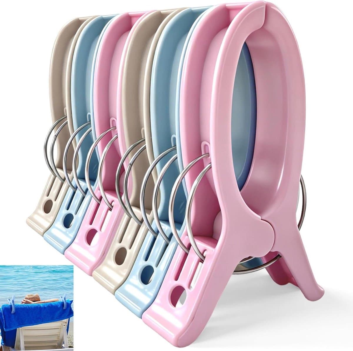 Solidchoice - 6 Stuks Grote Strandhanddoek Clips — afbeelding 1