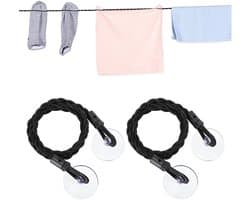 REWYTAZ,waslijnen met zuignappen, reiswaslijn, draagbare uitschuifbare waslijn, windbestendige waslijn, accessoire voor kamperen binnen en buiten, 1,2 meter