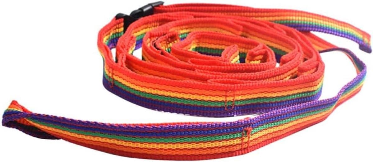 Kampeerwaslijn met Gesp - Reiswaslijn Draagbaar - Kleding Drogen - 7-kleurige Regenboog - 190cm - Kleurrijk — afbeelding 1