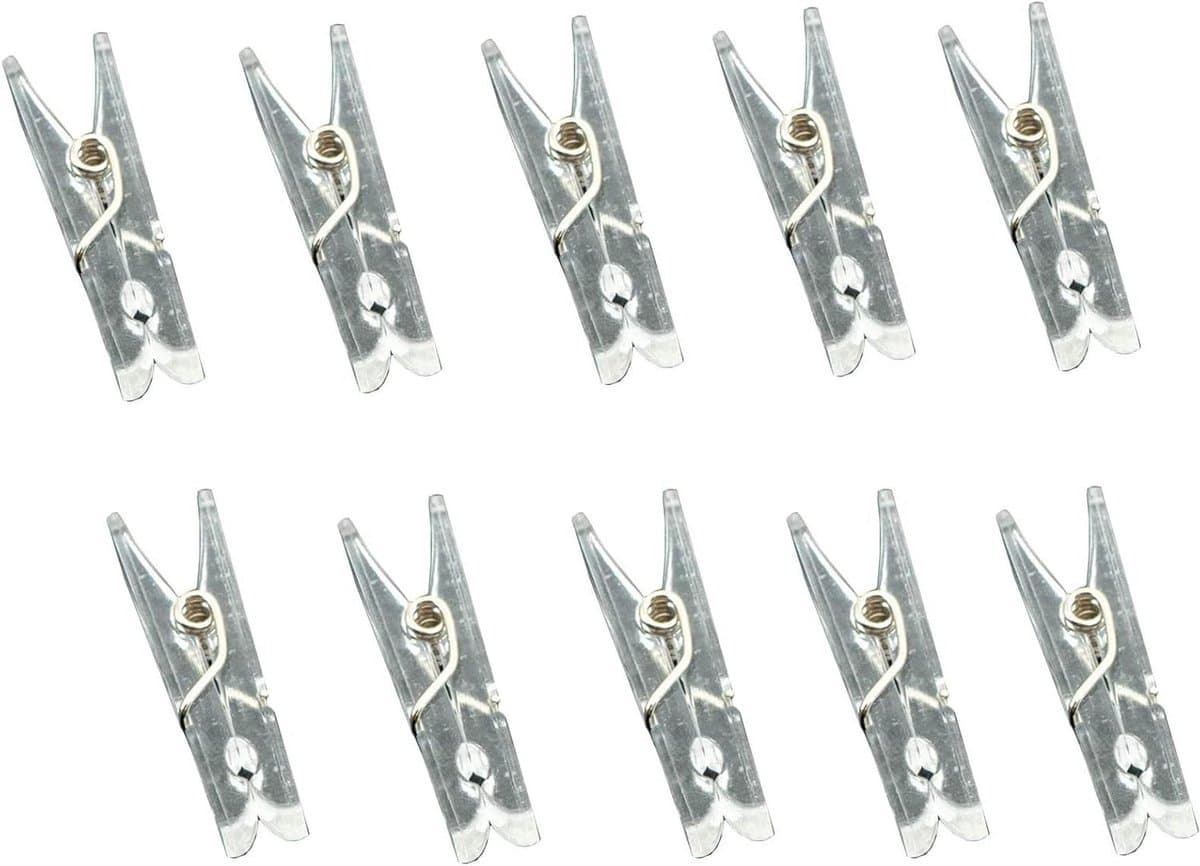 Hangende Clips - Wasknijpers Klemmen - Foto Decoratie - Transparant Kunststof - 50 Stuks - Doorzichtig — afbeelding 1