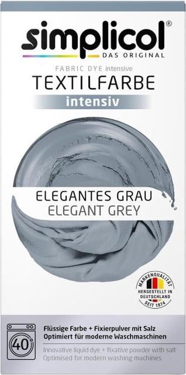 Simplicol Textielverf Intens - Wasmachine Textielverf - Elegant Grey - 1 stuk — afbeelding 1
