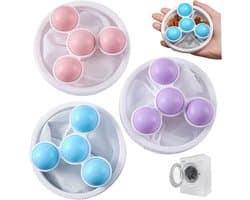 3 stuks - Filterzak -Geschikt voor de wasmachine - 9,2 x 17,5 cm - Waszak voor pluizen-Herbruikbaar - Wasmachinefilter van gaas- Roze, blauw, paars