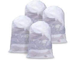 Waszakken Groot 60x90cm (4 Stuks Wit) - Fijne Mesh & Trekkoord