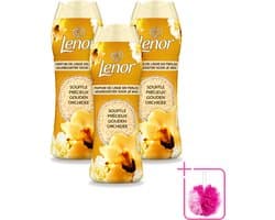 3 x Lenor - Geurbooster - Gouden Orchidee - 22 Wasbeurten - Bulkverpakking - Geurbooster was - Douchemop - Geur in was