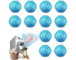Set van 12 wasballen voor het verwijderen van dierenharen - Wasballen voor de was - Herbruikbare wasballen voor huisdiervriendelijke gezinnen - 32 mm reinigingsballen van puur nylon