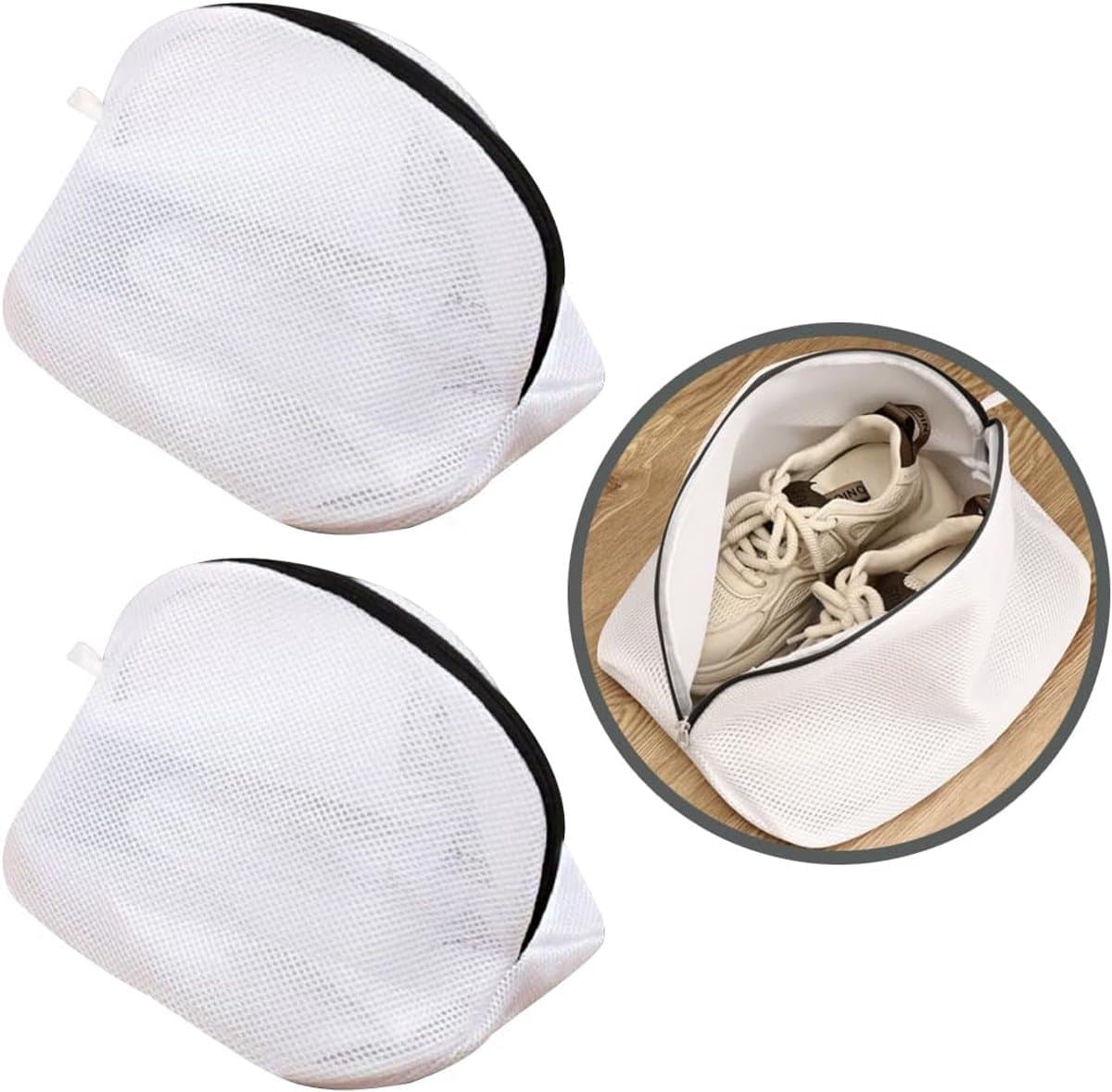 Waszakken, wasmachine-tas, wasnet, wasnet met ritssluiting voor wasmachine, netstof, waszakken — afbeelding 1