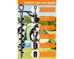 Robuuste Grondankers Set van 4, Volledig Geschroefd met Bandjes voor Trampolines, Zonnezeilen en Schommels, Ideaal voor Buitengebruik