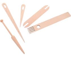 1set Houten Weefaccessoires Complete Mini Weefset Met Houten Weefnaalden Shuttle Voor Beginners Gebruiksvriendelijk Draagbaar Voor Tapijt Dekensmaken