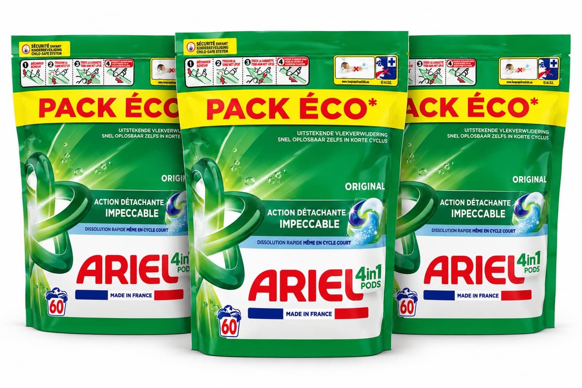 Ariel 4in1 PODS Original Wasmiddelcapsules – 3 x 60 Wasbeurten – 180 Pods – Voordeelverpakking — afbeelding 1