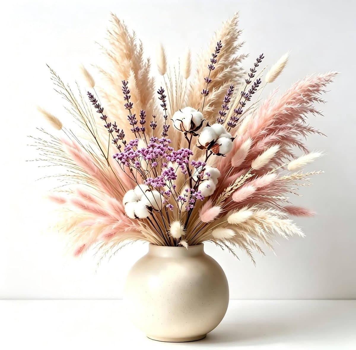 101 Pcs, Droogbloemdecoraties,Droogbloemen, Moderne Woonkamerdecoraties, Kunstbloemen voor Knutselwerkjes, Doe-Het-Zelf Woonkamerdecoratiesets, Droogbloemboeketten — afbeelding 1