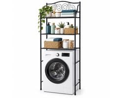 Wasmachine rek - 163 x 60 x 23 cm - zwart