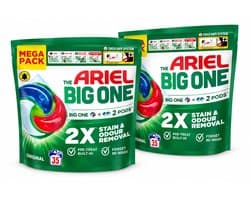 Ariel The Big One Wasmiddel Pods Original – 2 x 35 Wasbeurten – 70 Pods – Mega Pack – Wasmiddelcapsules