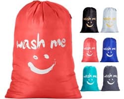 Waszak voor op reis, vuile was, wasverzamelaar, grote opvouwbare wasmand, opbergtas, waston, wasmand, voor buiten, wasbakstof, 120 l, oranje