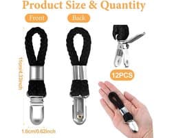 Verpakking van 12 handdoekclips, Geschikt vooralen handdoekclips Geschikt voor ringen, geen naaien nodig, Geschikt voor keukens, badkamers en balkons (zwart).