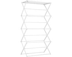 HOMCOM Opvouwbaar wasrek 8 niveaus - Droogrek, wasgoedrek, droogstandaard, wit
