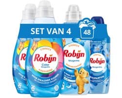 Robijn Perfecte Match - Morgenfris - 4 stuks - 2x wasmiddel + 1 wasverzachter + 1 wasparfum - Voordeelverpakking