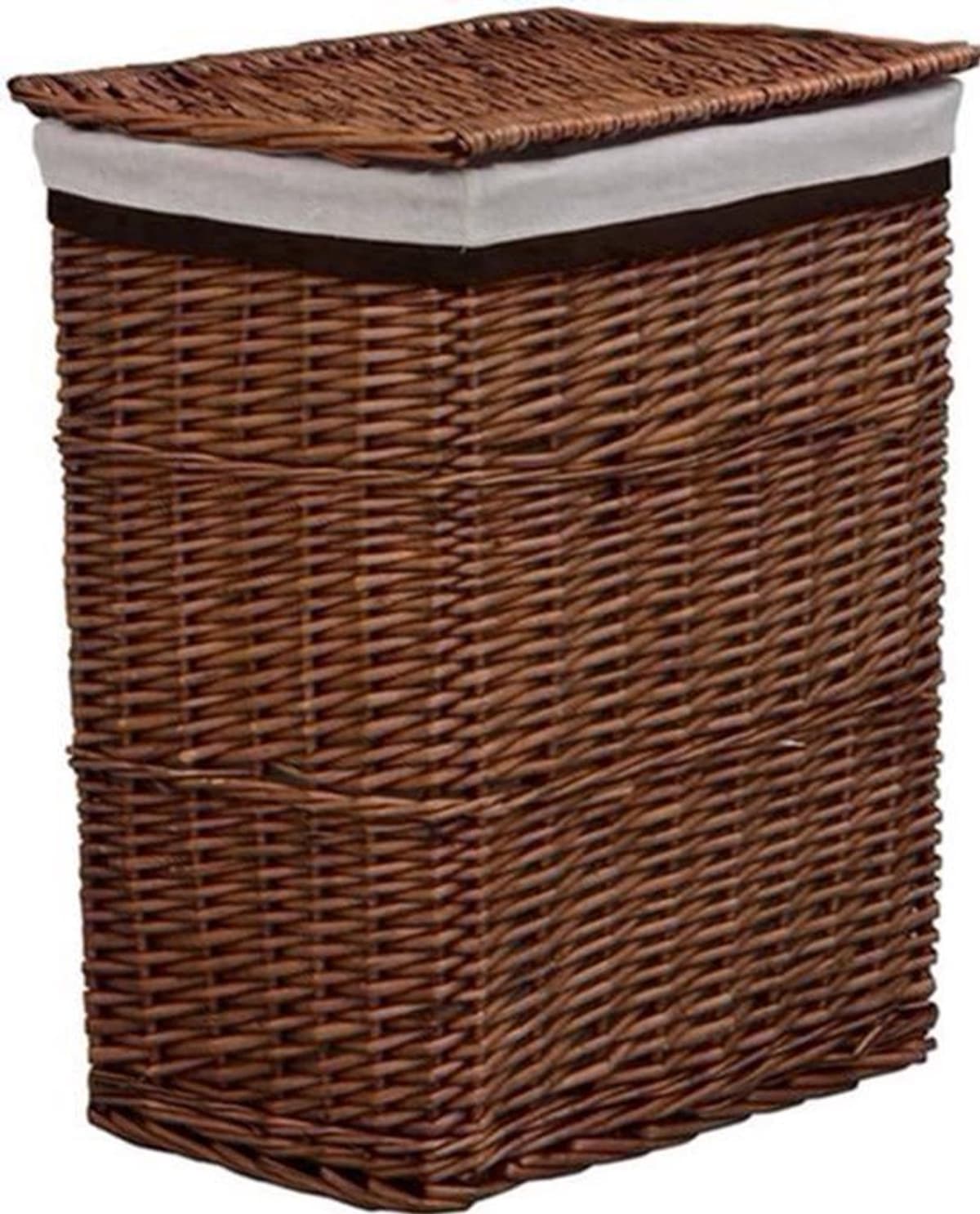 Wasmand – Wasbox – Wassorteerder – Opbergmand – Waszak – Handgevlochten Wilgentakken – Ruime Inhoud 43x34x57,5 cm — afbeelding 1