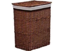 Wasmand – Wasbox – Wassorteerder – Opbergmand – Waszak – Handgevlochten Wilgentakken – Ruime Inhoud 43x34x57,5 cm