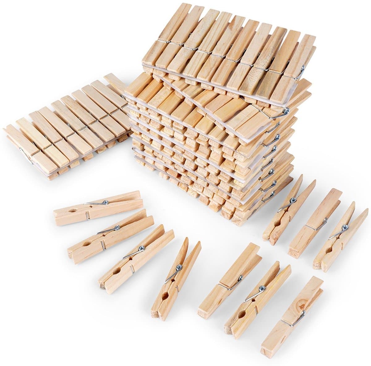 Wasknijpers Bamboe 100 stuks - Set - Wasgoedknijpers - Knijpers voor Wasrek - Laundry — afbeelding 1