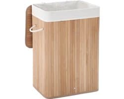 Wasmand Vuile wasmand met handgrepen deksel en uitneembare voering Opvouwbaar en ruimtebesparend Maximaal draagvermogen 20 kg Stevige en duurzame constructie 40 x 30 x 60 cm naturel