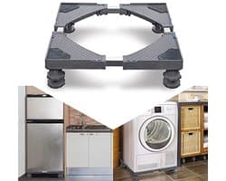 Verstelbare wasmachine sokkel met schokdemping en antislip voor droger en koelkast (breedte 44-75 cm, hoogte 10-13 cm)