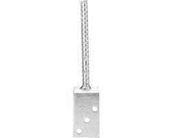 Alberts 213954 L Post Holder with Rebar Steel Concrete Anchor Hot Galvanized Width 80 mm Length of Reinforcement Steel 200 mm — afbeelding 1