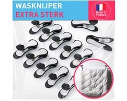 Maxi Clips Wasknijpers voor Zware Kleding - 12 Stuks Zwart-Wit