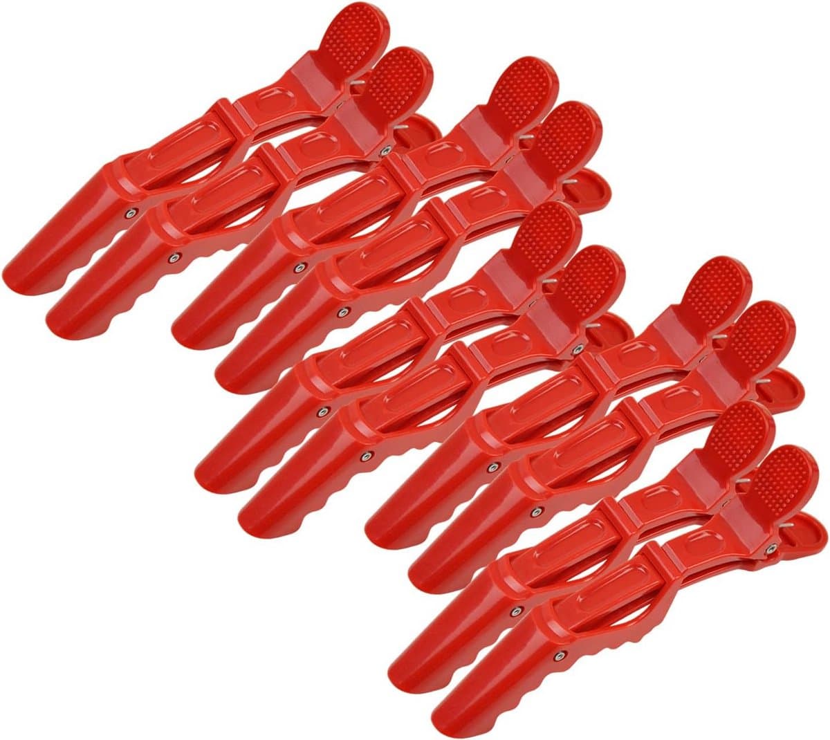 10x Professionele Alligator Haarclips voor Knippen en Stylen - Rood — afbeelding 1