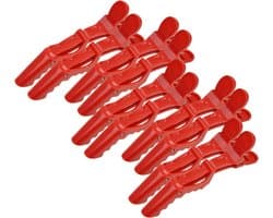 10x Professionele Alligator Haarclips voor Knippen en Stylen - Rood