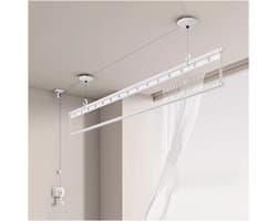 Hangend droogrek - Kledinghanger lift - Balkon drogen - Automatische bediening - 2.4 meter uitschuifbaar - Zilverkleurig