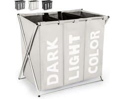 CLVP® Wassorteerder 3 Vaken - Wasmand - Wassorteerder - Lichtgrijs