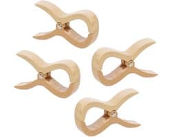 Houten Was Knijpers - Grote Klemmen - Handdoeken Bevestigen - Duurzaam Hout Materiaal - 13 cm Lengte - Natuurlijk Beige