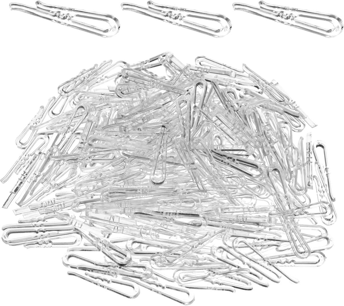 Bevestigingsclip - 300 Stuks - Shirtclip - Kunststof - Verpakkingsclip - Plastic krokodillenklemmen - Confectieklem overhemd - Voor het bevestigen van shirts - Voor stropdassen/ sokken - Geschikt voor kleding en verpakkingen - 38 mm - Transparant — afbeelding 1