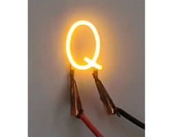 -Q- COB LED 3V Filament Letter Geel 3 x 3 cm FPC 2200K 1W Warm-wit-Q-