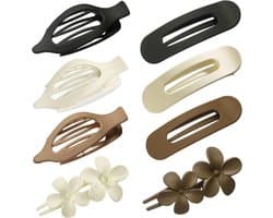 8x Grote Platte Haarspelden voor Dames – Antislip Eendensnavel Clips