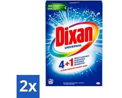 2 x Dixan Universal - Waspoeder en Vlekverwijderaar - Extreme Power - Witte en Gekleurde Was - 37 Wasbeurten - Waspoeder - Vlekkenverwijderaar - Wasmiddel - Waspoeder Wit - Waspoeder Gekleurd
