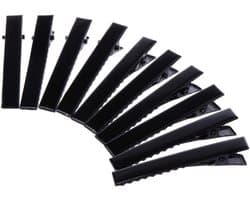 10x Zwarte Metalen Alligator Clips voor Haarspeldjes en Strikken DIY 5.5 cm