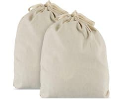 Famanu - 2 Pack oversized broodzakken voor zelfgemaakt brood, 38x33 cm (15x13 in), herbruikbare voedselopslag, zelfgemaakt brood, huishoudelijke opwarming, huwelijkscadeau, feest. Gemaakt van ademend linnen