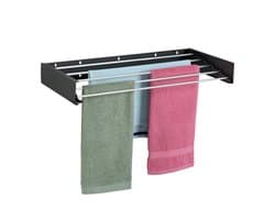 wanddroogrek inklapbaar - 15 x 80 x 40 cm - binnen - buiten - zwart — afbeelding 1