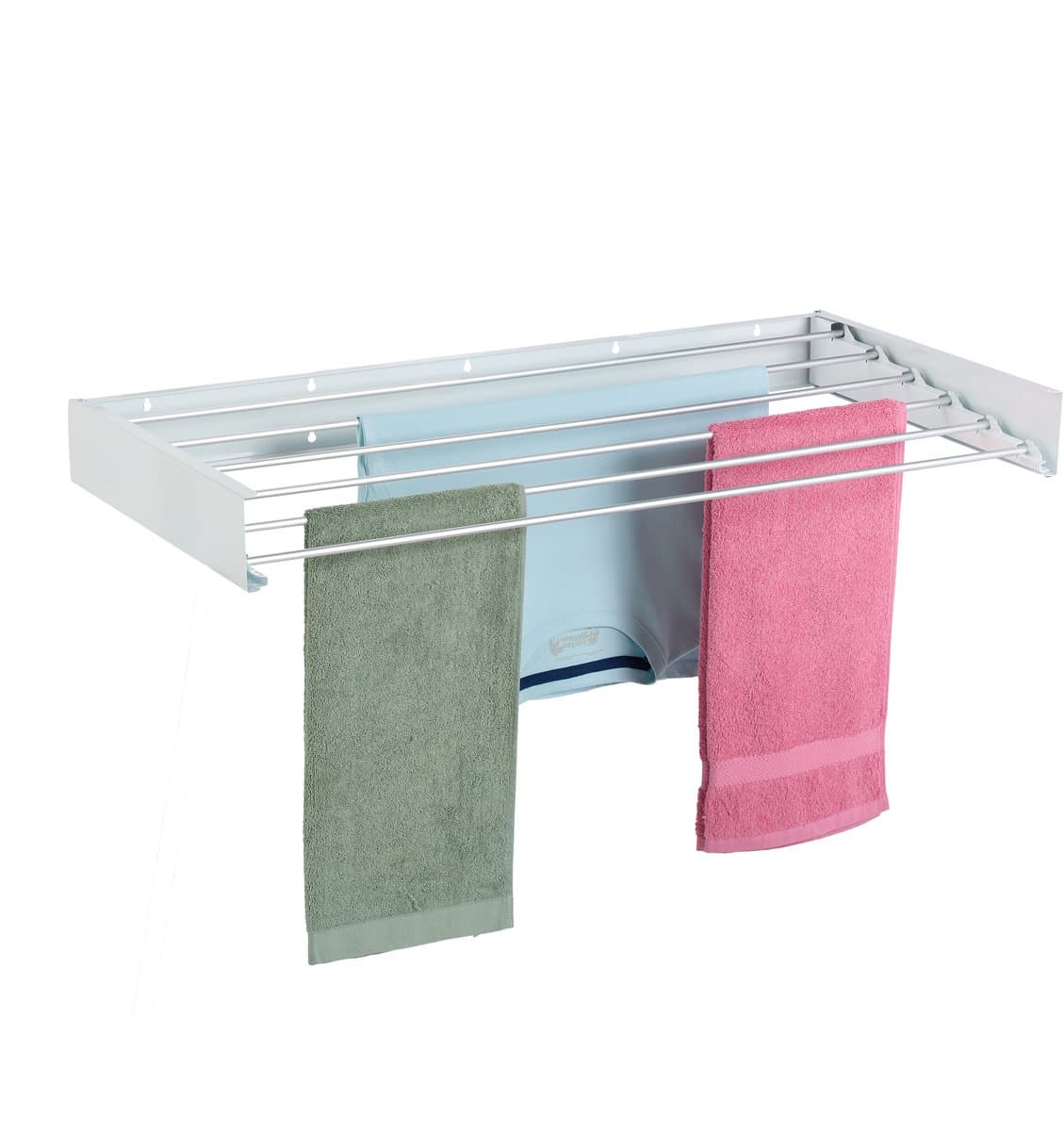 wanddroogrek inklapbaar - 15 x 100 x 50 cm - binnen - buiten - wit — afbeelding 1