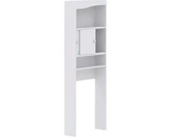 Wasmachine Kast - Wasmachine Ombouw Opbergrek 3 Schappen - Wasmachine Meubel Met Verhoger - Kast Voor Wasdroger - Wit